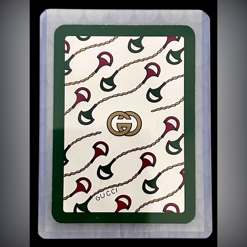 GUCCI✨Rare✨Vintage Horse Bit Logo 8 of Hearts Playing Card In Plastic Case ✨EUC✨